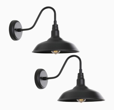 GOALPLUS 10  Outdoor Barn Lights with Wall Mount, 2 Pack, LM2201-2P NEW