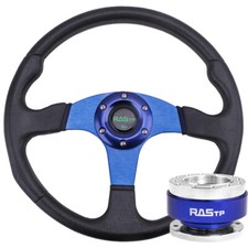 Blue 14inch350mm Pualuminum Car Steering Wheelquick Release Adapter Kits