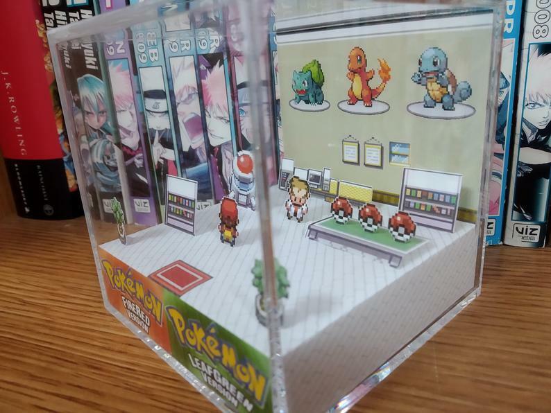 Pokemon Gardevoir Evolution Handmade Diorama - Gameboy Gaming/Retro Cube- Fanart