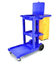 Commercial Housekeeping Janitorial cart with Vinyl Bag AF08170A Blue
