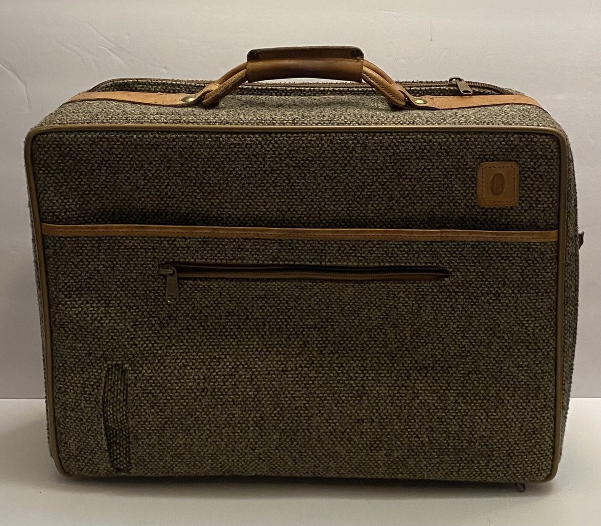 Hartman Luggage Tweed Leather Travel Suitcase 18 x 12 x 6