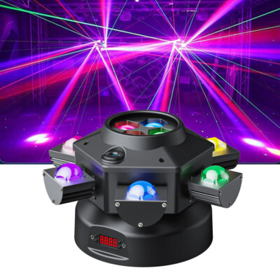Halloween 6 Arms Stage Light LED Moving Head Beam Light Laser DJ Disco Party Bar