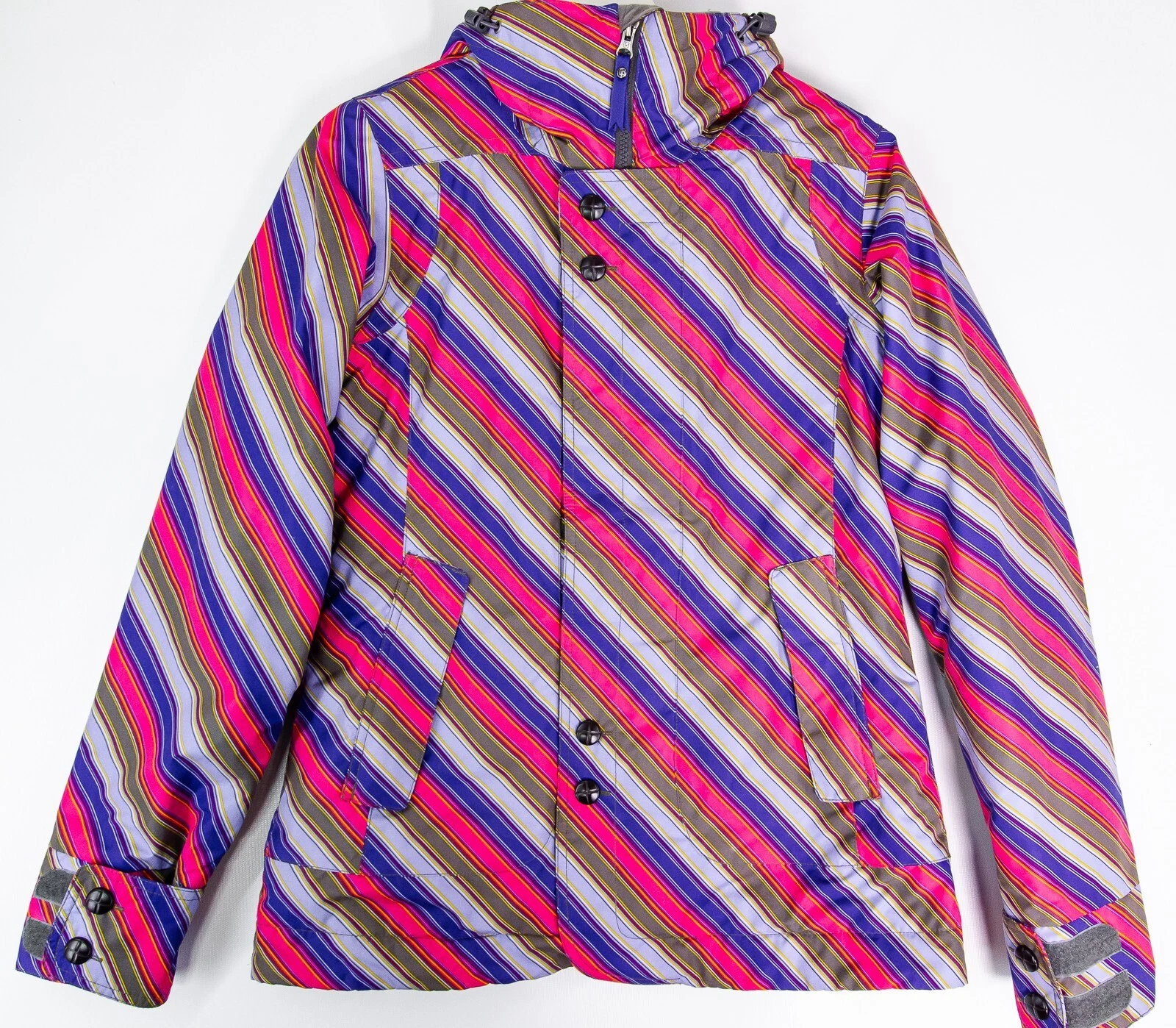 burton striped ice cream dryride hooded snowboard ski jacket