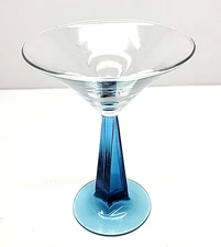 Bombay Sapphire Gin Martini Glass Blue Sapphire Twist Stem Cocktail Barware