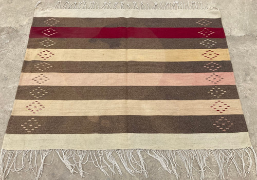 Vintage Traditional Handmade Lovely Turkish Striped Floor Rug Carpet 146x110 cm