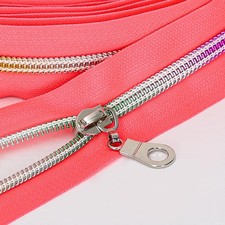 Sawoake 10 Yards Bulk 5 Pink Nylon Coil Zipper with Colorful Teeth By The ...