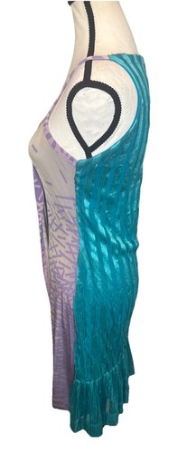 Save The Queen Multicolor Art To Wear Knee Length Sleeveless Lined Dress Sz S - Picture 7 of 12