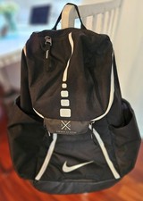 Nike Elite Quad Zip System Basketball Hoops Backpack Black White