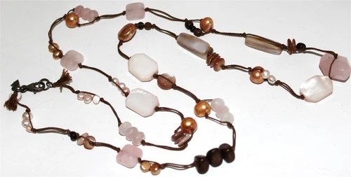 SILPADA Sterling Silver 925 mark gemstone freshwater pearls Necklace Lot#395