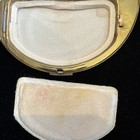 Vtg Coro Pegasus Gold Tone Demilune Powder Compact Half Moon Mirror Case Flowers — photo 6