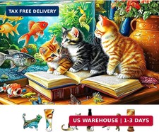 500 Piece Jigsaw Puzzles for Adults - Cats Goldfish Aquarium Scene Colorful Ki