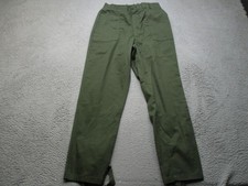 Vintage US Army OG-107 Utility Fatigue Pants Mens Olive Green Leg Ties