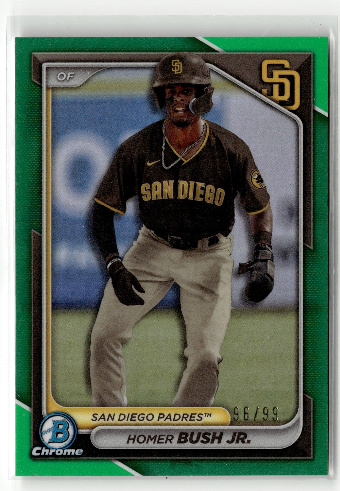 Homer Bush Jr. 2024 Bowman #BCP-87 Chrome Prospects Green Refractors #/99 (READ)