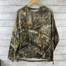 Realtree Edge Long Sleeve Fleece lined Shirt Mens Large Camo Long Sleeve