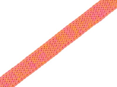1m Flach- und Hoodiekordel Cord Me Check Point ortensia-papaia meliert 20mm