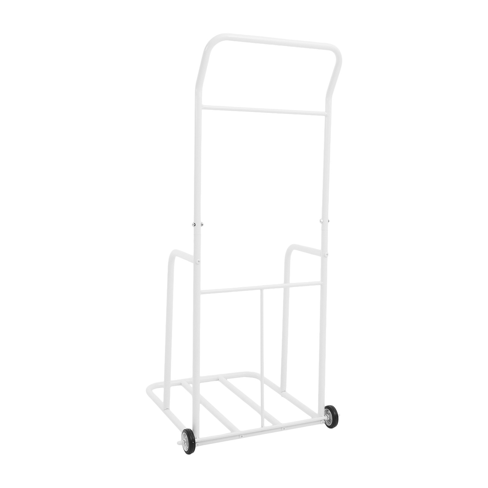 Traffic Cone Cart, White Traffic Cones Holder With Wheels, Iron Traffic Cone Car