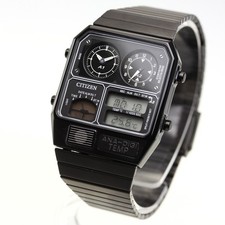 Citizen Ana-Digi Temp JG2105-93E Black Analog Digital Men's Watch Stainless