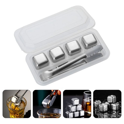 Stainless Steel Ice Pellet Case Reusable Cubes for Drinks Beverage