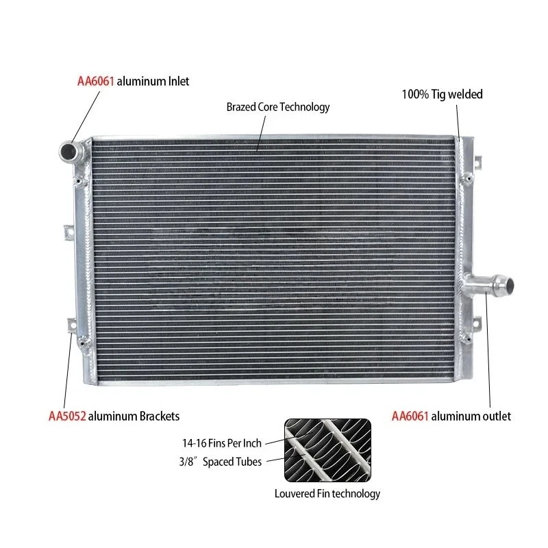 Radiador de aluminio + ventiladores MT 2004-2013 para Audi A3 TT quattro 1.8 2.0 TDI Foto 2 de 4