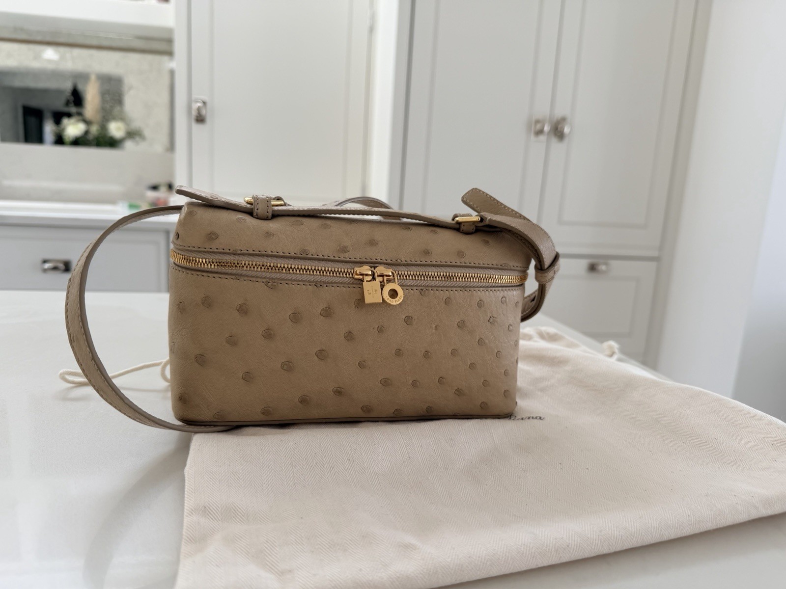 Loro Piana Extra Pocket L19 Ostrich Leather Handbag