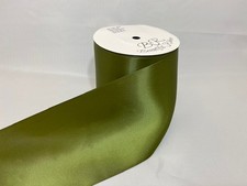 3mm 7mm 10mm 15mm 25mm 38mm 50mm 100mm OLIVE GREEN Satin Ribbon Double Roll Bows