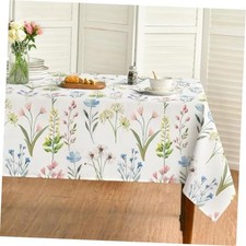 Spring Tablecloth 60 x 84 Inch Rectangular 60" x 84" Rectangular White