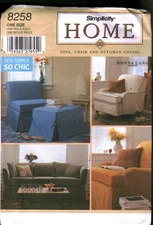 8258 Vintage Simplicity SEWING Pattern Chair Covers Sofa Ottoman Donna Lang OOP