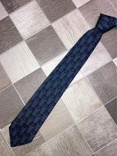 HERMES Tie High Brand Hermes Tie Blue Navy