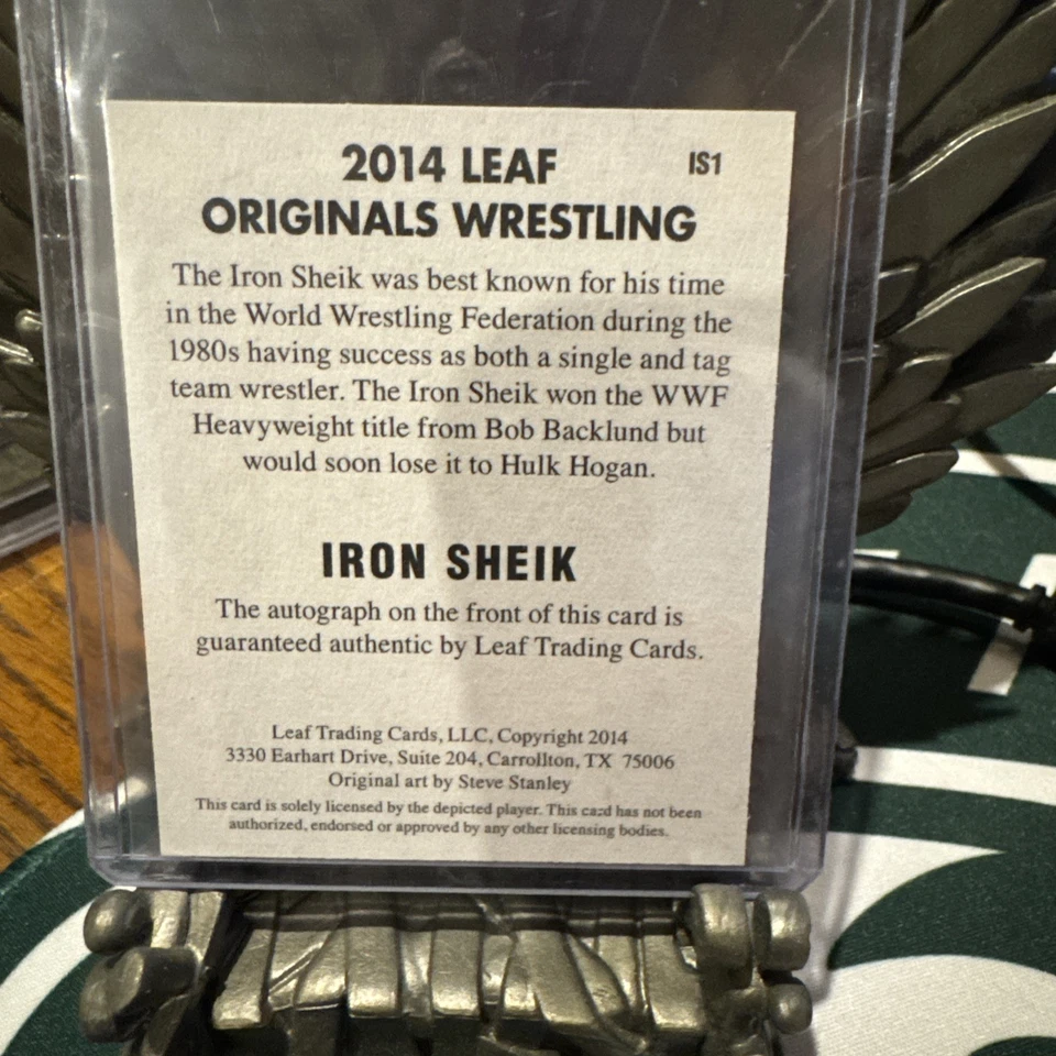 Leaf Wrestling Iron Sheik 2014 automático WWF HOF autógrafo firmado LEGEND RIP ¡Como nuevo! Foto 2 de 2