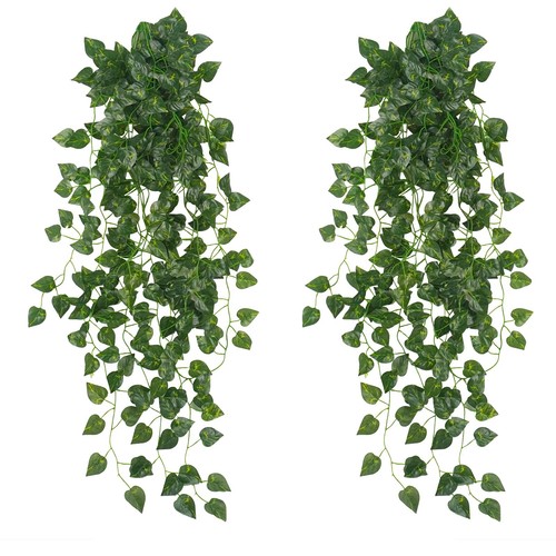 2Pcs Fake Plants for Outside Fake Plant Decor 3.1ft Artificial Hanging Plants...