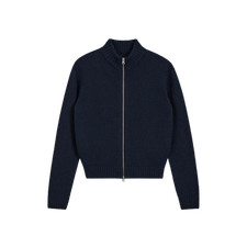 Emis Navy Heart Logo Zip Cardigan