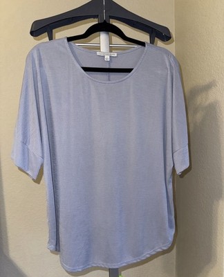 Green Envelope Women s Size L Blue Knit Scoop Neck Dolman Sleeve T-Shirt