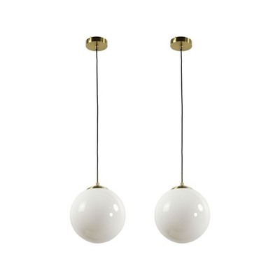 2er Set moderne satinierte Messing Küche Esszimmer Decken Pendelleuchten Glaskugel