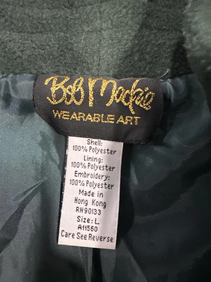 Chaqueta Artística Portátil Bob Mackie Grande Bordada Hojas de Otoño Boho Abrigo Artístico Foto 2 de 4