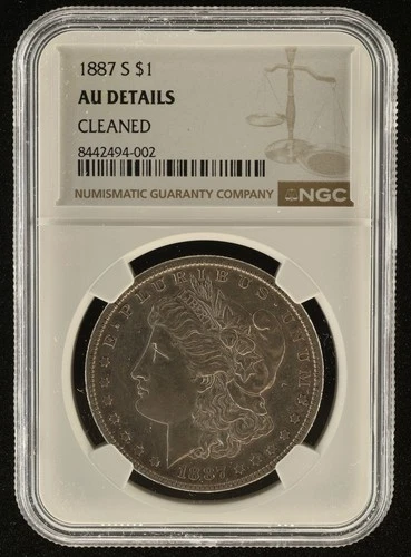 1887-S Morgan Silver Dollar $1 NGC AU Details (cleaned)