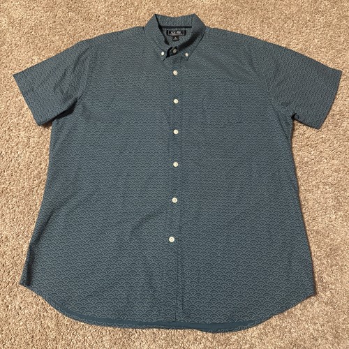 Blade + Blue Men’s Green Button Down Collared Shirt Large USA EUC