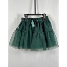 HM Kids 2T Tulle Tutu Skirt Set Green Velvet Bow Rose Gold Glitter 2 Pack