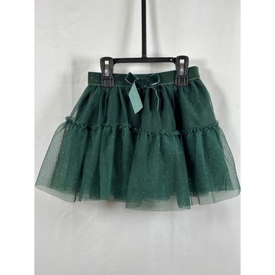 HM Kids 2T Tulle Tutu Skirt Set Green Velvet Bow Rose Gold Glitter 2 Pack