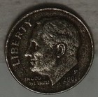 2001 P Roosevelt Dime ERROR - Black Beauty - annealed error   DA01 — photo 2
