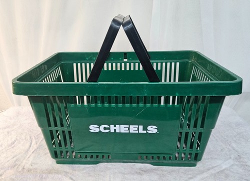 Plastic Green SCHEELS Shopping Basket 10" x 13" x 19"