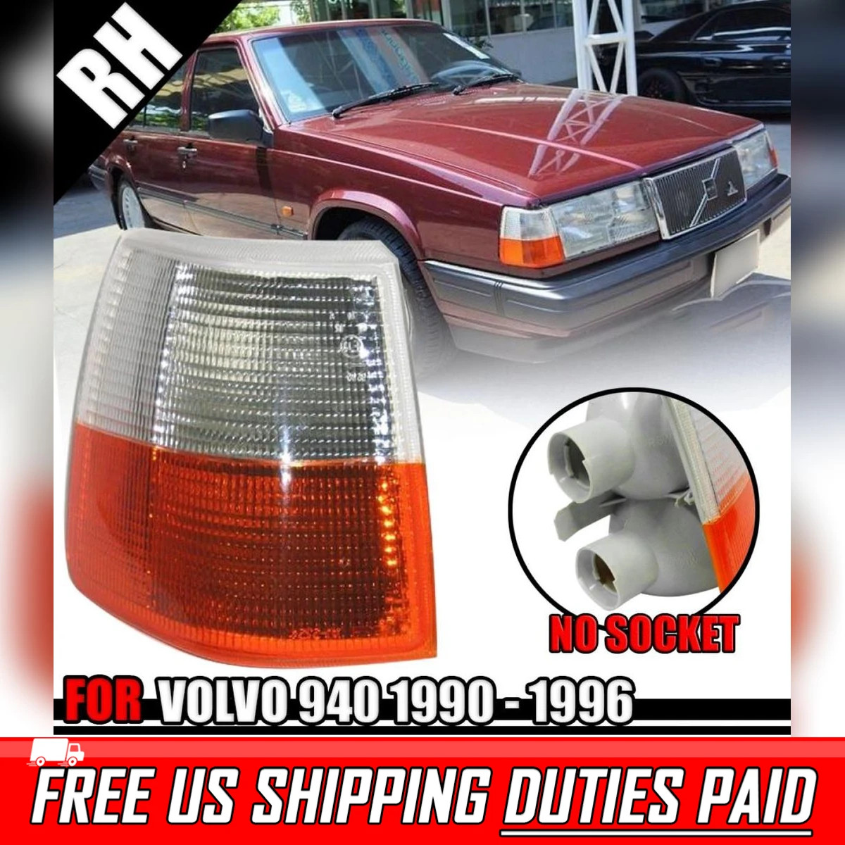 FOR VOLVO 960 940 1990-1996 RH RIGHT FRONT CORNER LAMP TURN SIGNAL