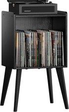 Record Player Stand Mid-Century Vinyl Record Storage Stand Holds Up to 160 Alb