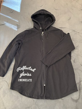 Hoodie Jacke Lange Form schwarz mit Druck v. ...