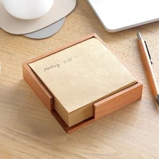 Ensemble bloc mémo et plateau en bois "100" (Hacoa)