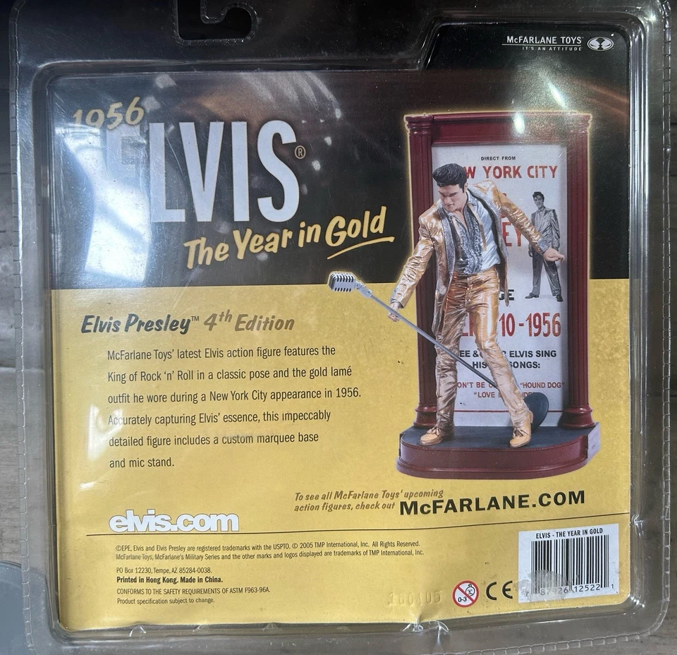 McFarlane Toys 1956 Elvis Presley The Year In Gold Figure Sealed 4th Ed 2005  - Image 2 of 2