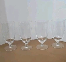 4 Princess House Heritage Crystal Iced Tea/Water Glasses Vintage New/Box