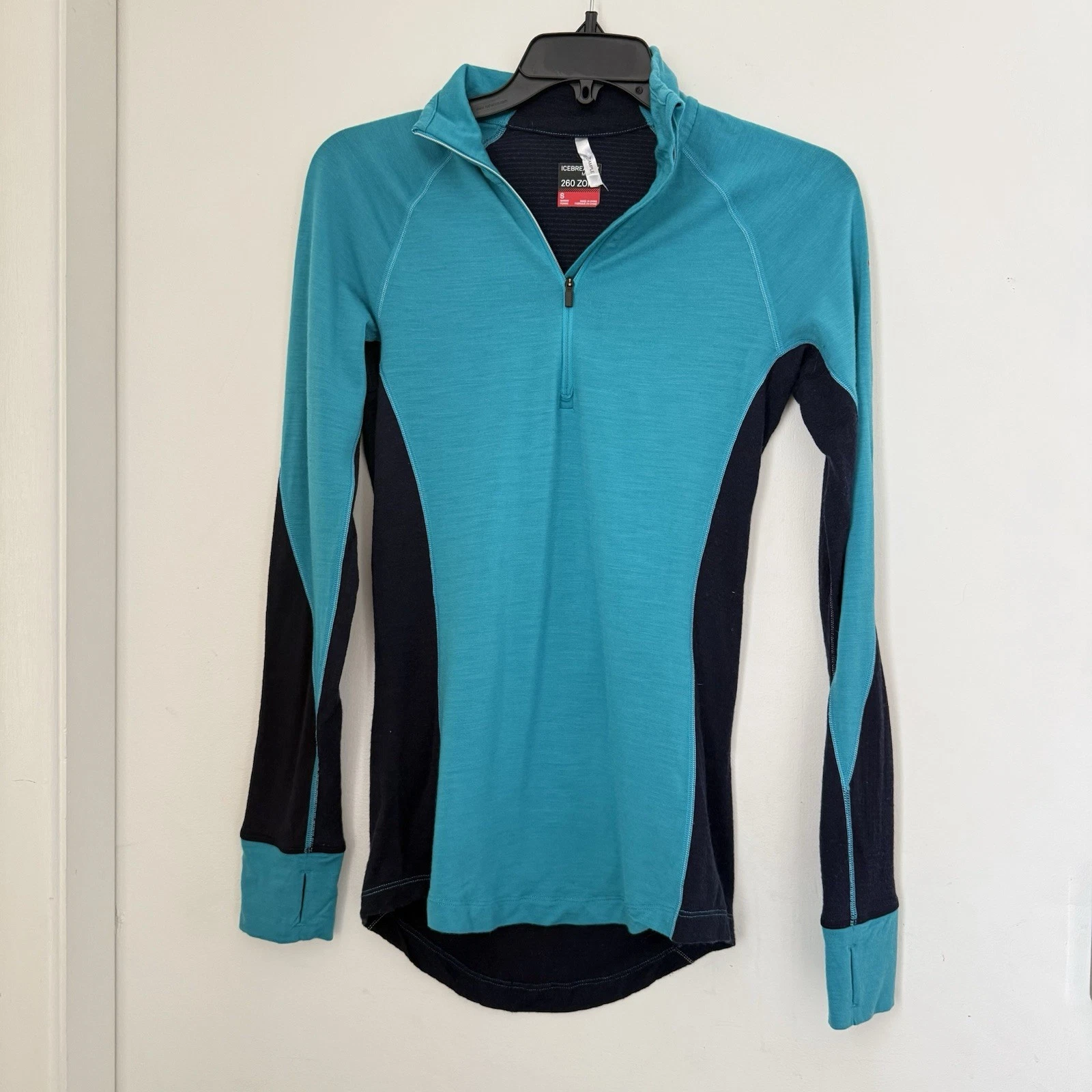 Icebreaker Women's Merino 260 Zone Long Sleeve Half Zip Top Blue Base Layer