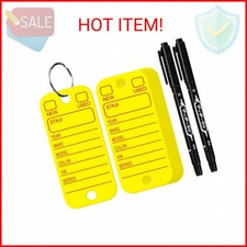 200 Pcs PVC Tags with Labels and Rings, Car Key Tags for Organization, Identifie
