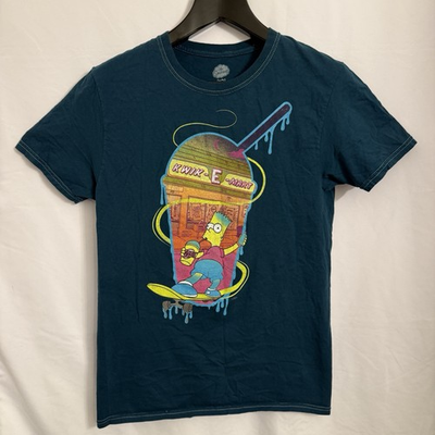 #ad The Simpsons Kwik E Mart Graphic Tee Medium Cotton Crewneck Bart Springfield $15.00