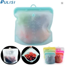 Food-Grade Silicone Food Storage Bag Reusable Airtight Freezer Food Container